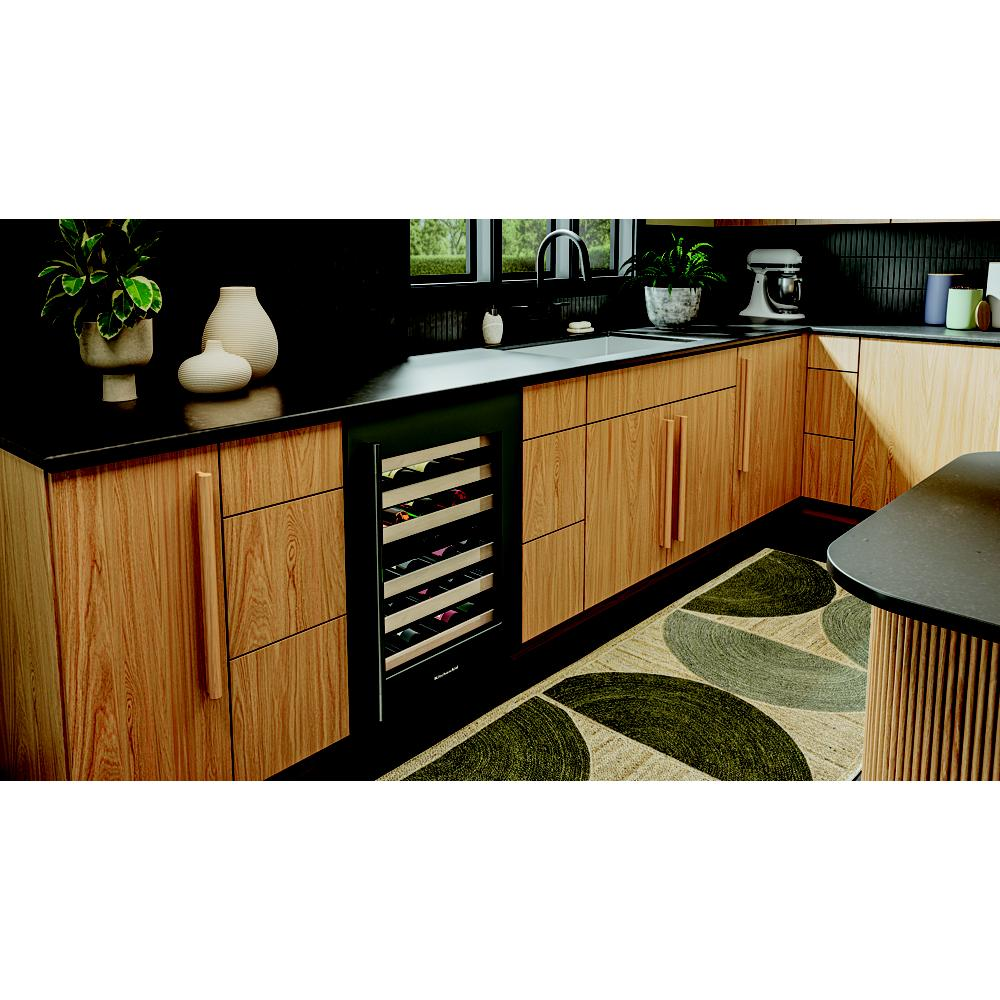 24" Undercounter Wine Cellar with Full-Extension Wood-Front Racks