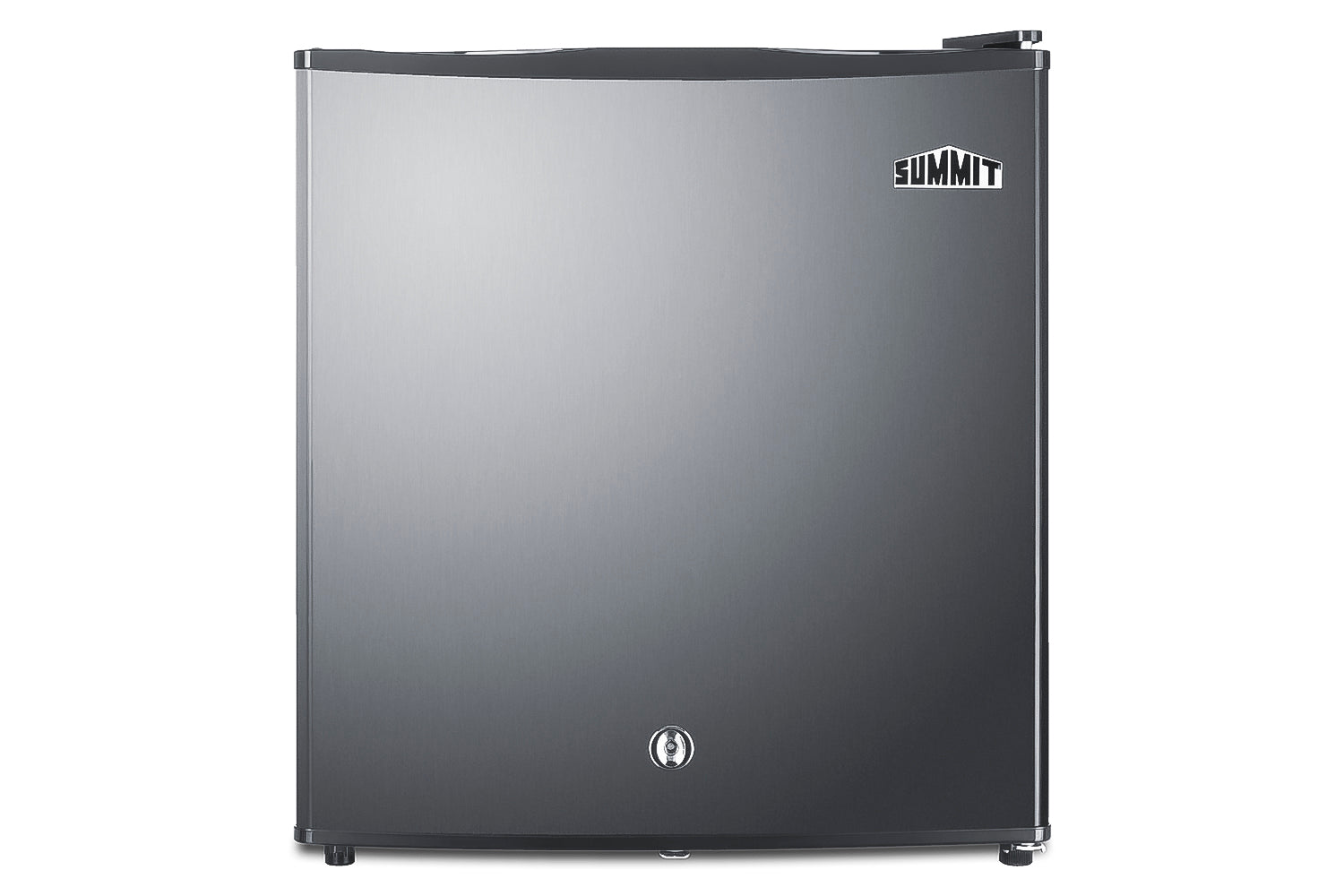 Compact stainless steel minibar with lock, ideal for mini refrigerators and kitchen appliance collections