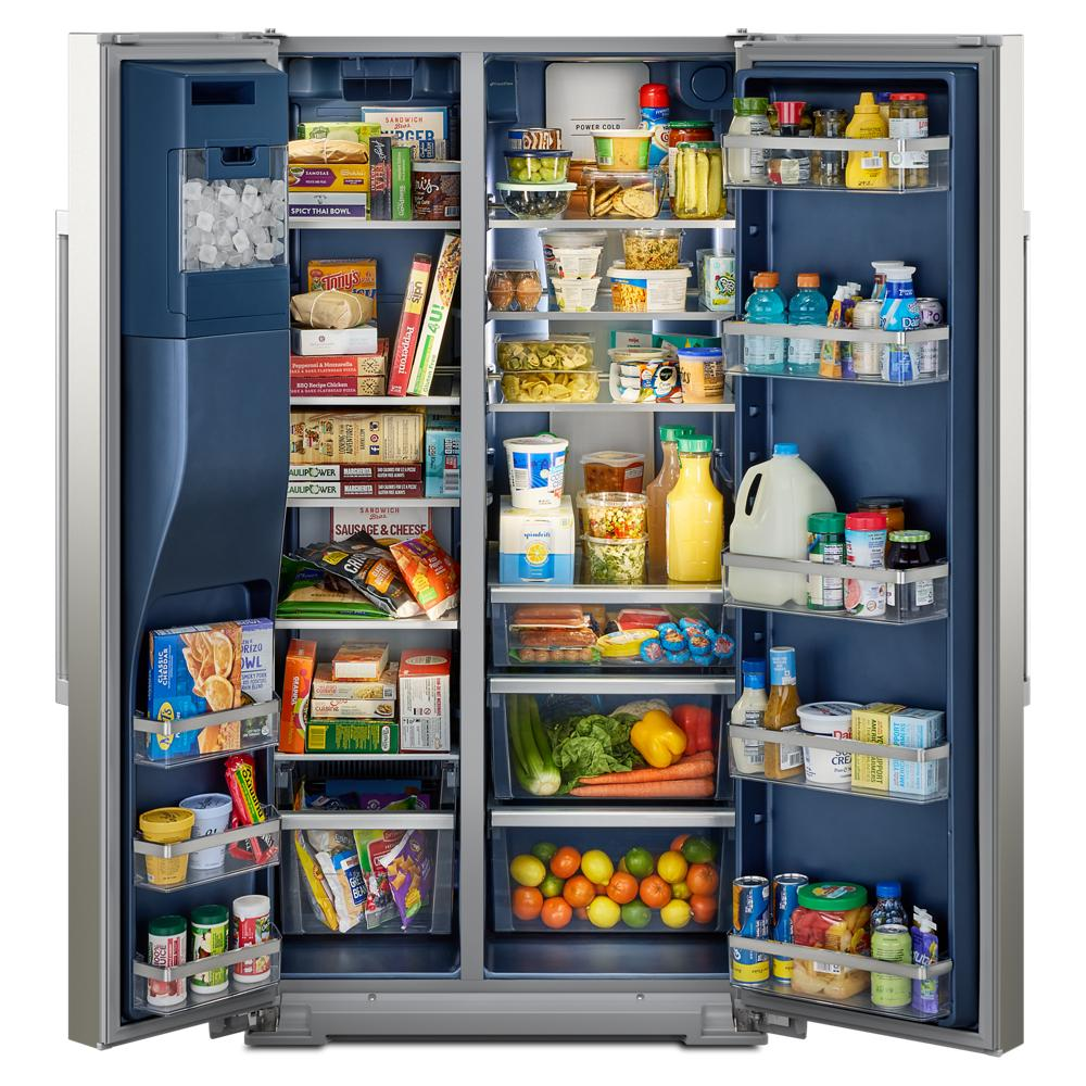 36-inch Wide Counter-Depth Side-by-Side Refrigerator with Arctic Blue Interior - 20.8 Cu. Ft.
