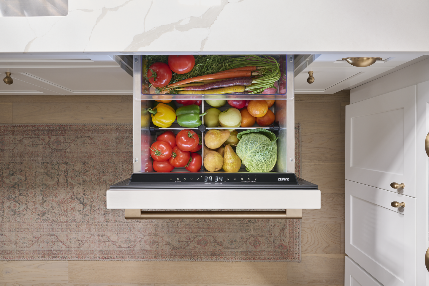 Refrigerator drawers, 24" panel ready, 2 zones