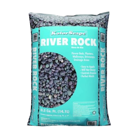Bag of decorative river rocks for flower beds and drainage, suitable for lawn and garden projects under $50 collection