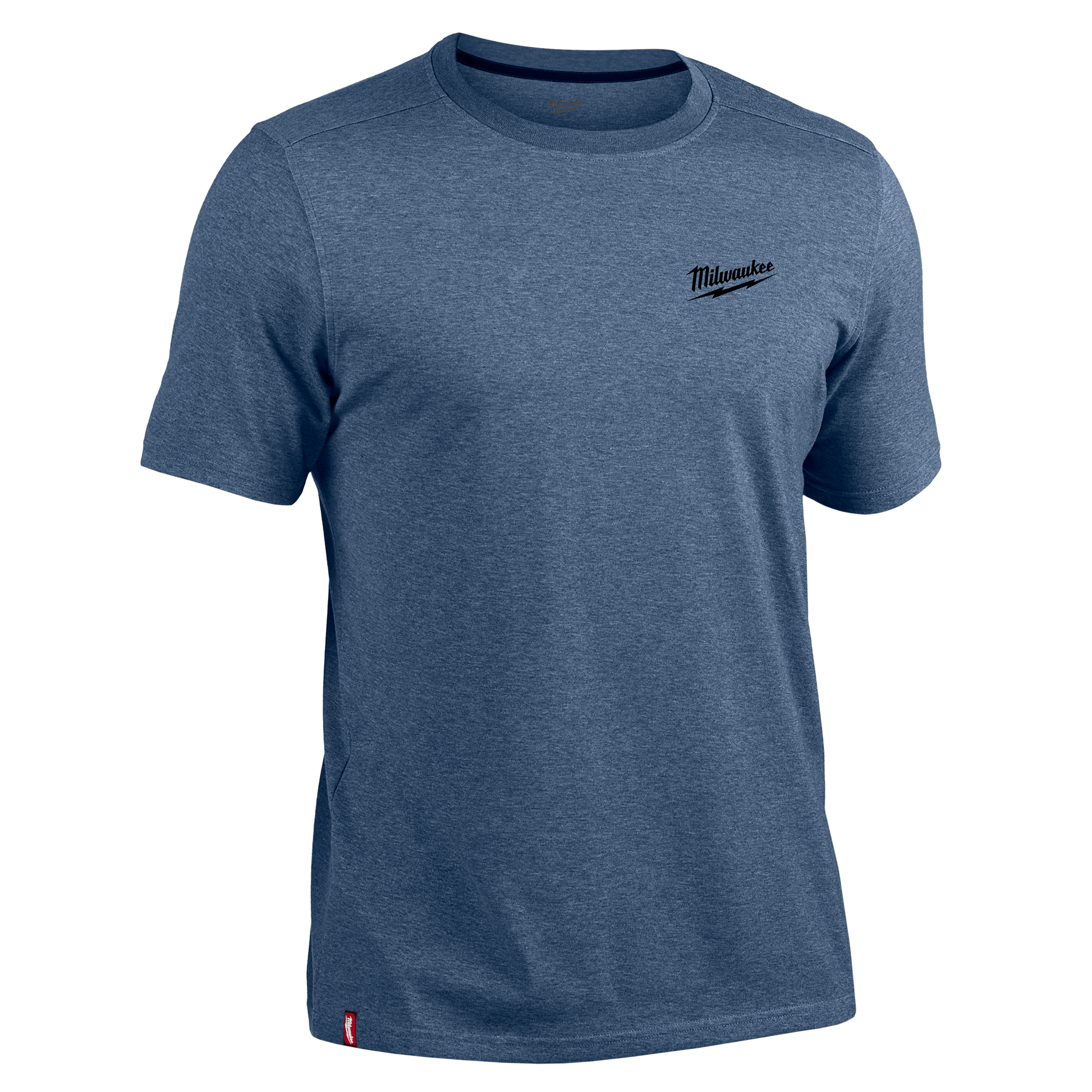 Blue short sleeve hybrid work tee from Milwaukee Apparel collection for comfortable lightweight wear under $50
