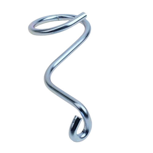 Z-shaped metal guide clip with smooth silver finish for tools and home improvement applications