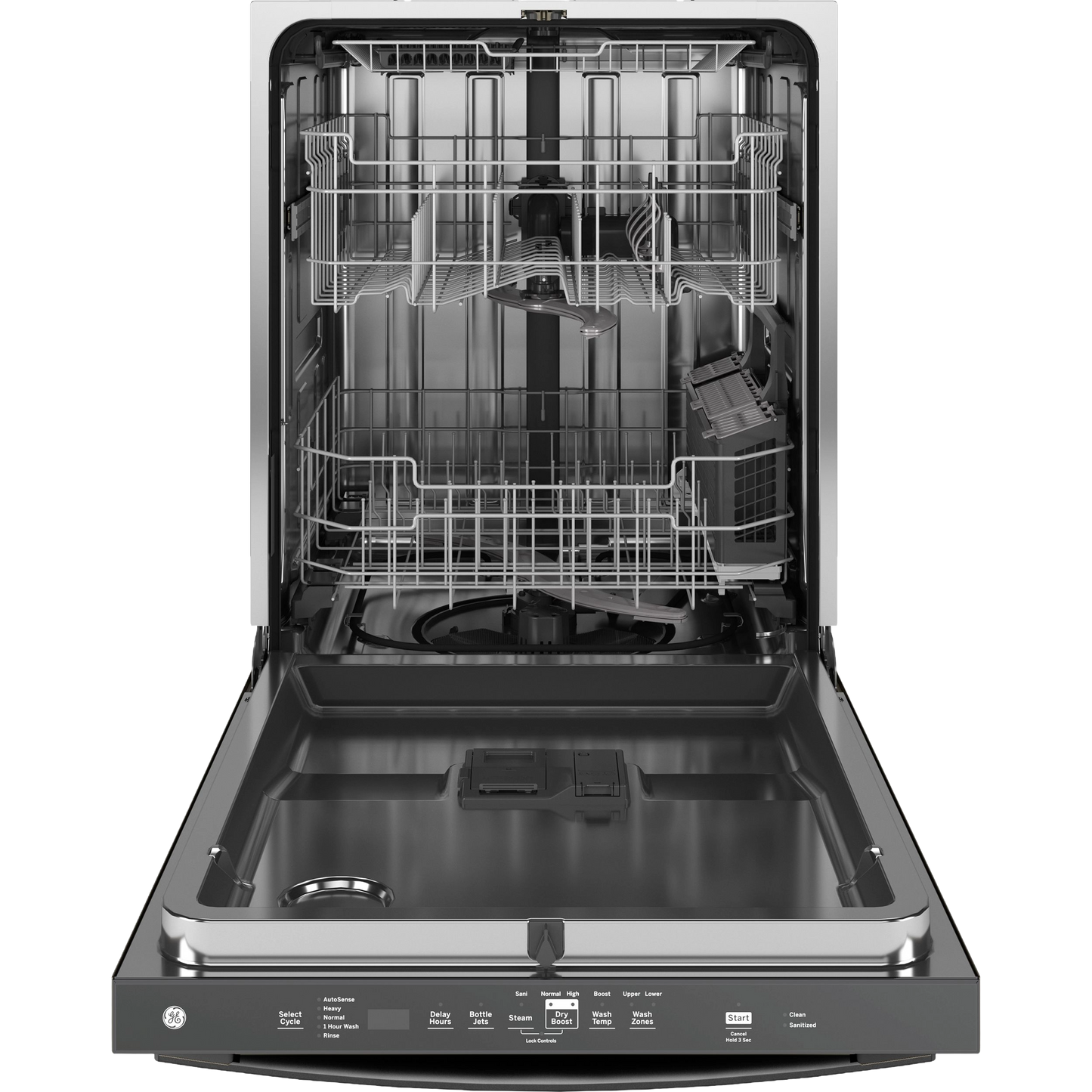 GE® ENERGY STAR® Top Control with Stainless Steel Interior Dishwasher with Sanitize Cycle