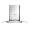30-inch glass wall mount range hood with curved design and venting, ideal for kitchen appliances and home improvement