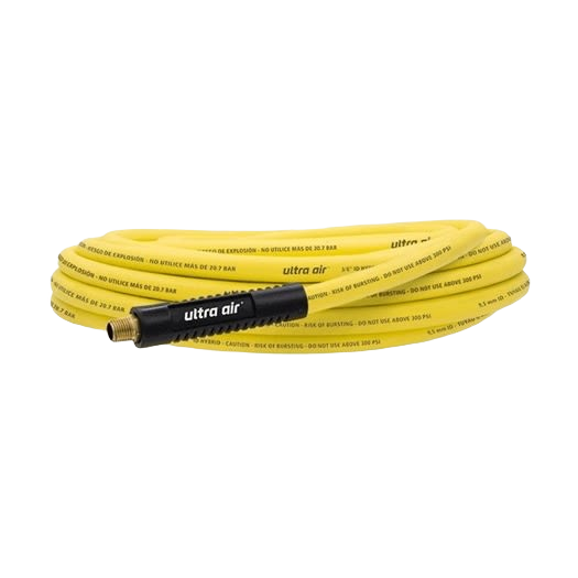 Flexible yellow hybrid air hose with brass fittings for air tools and home improvement under $50 collections