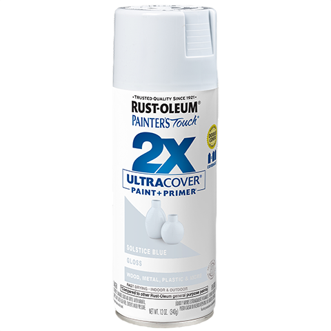 Rust-Oleum 2X Ultra Cover spray paint in Solstice Blue gloss for home improvement and paint supplies under $50