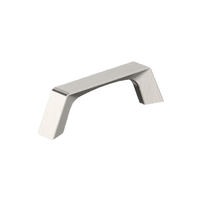 Satin nickel cabinet pull with modern angular design for hardware and furniture accessories under $50 collection