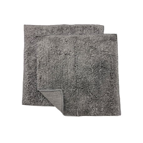 Two grey cotton chenille dish towels with textured and absorbent fabric for kitchen and home use under $50