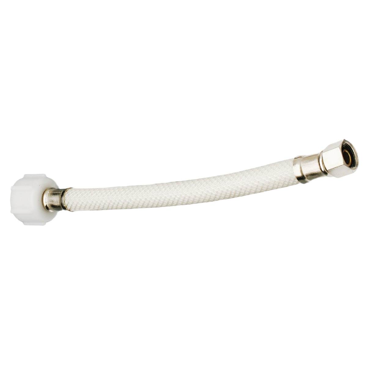 Flexible vinyl toilet connector with metal nuts for plumbing repair and toilet supply line replacement tasks