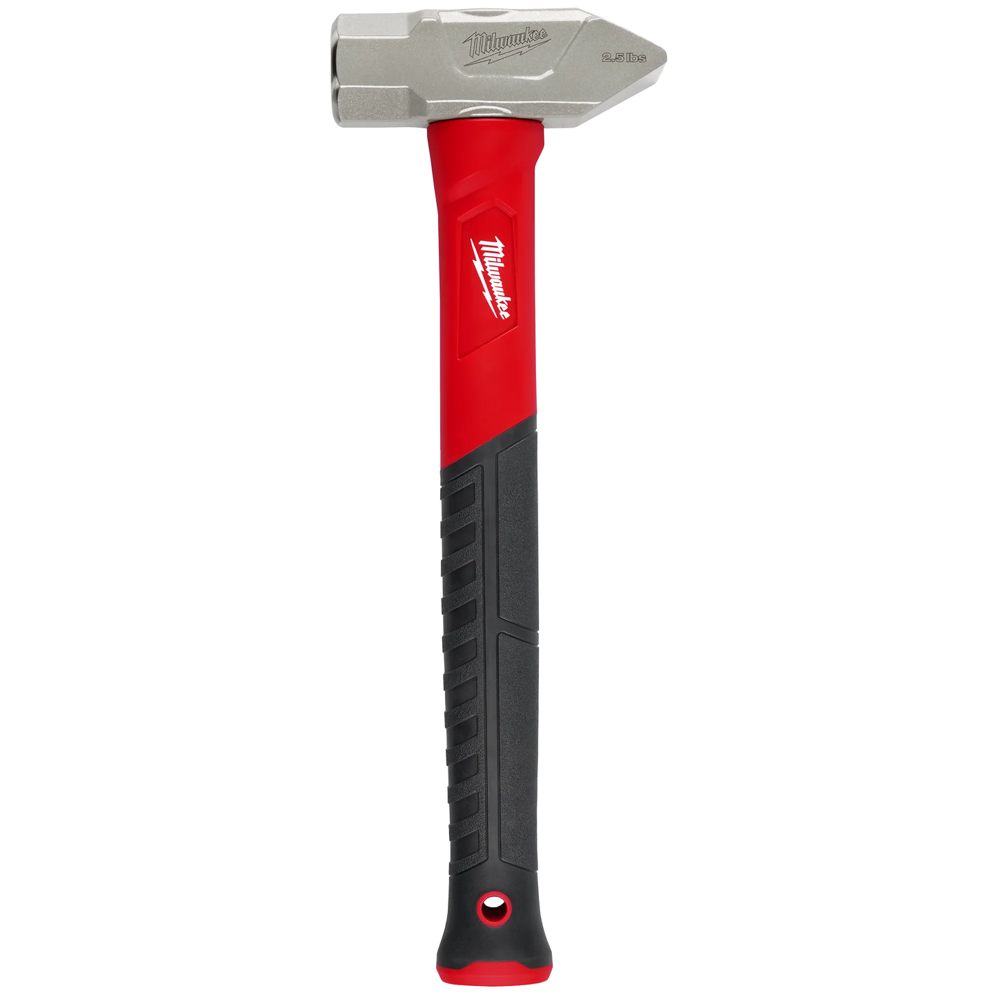 Fiberglass cross peen hammer with red and black textured grip designed for tools and home improvement tasks