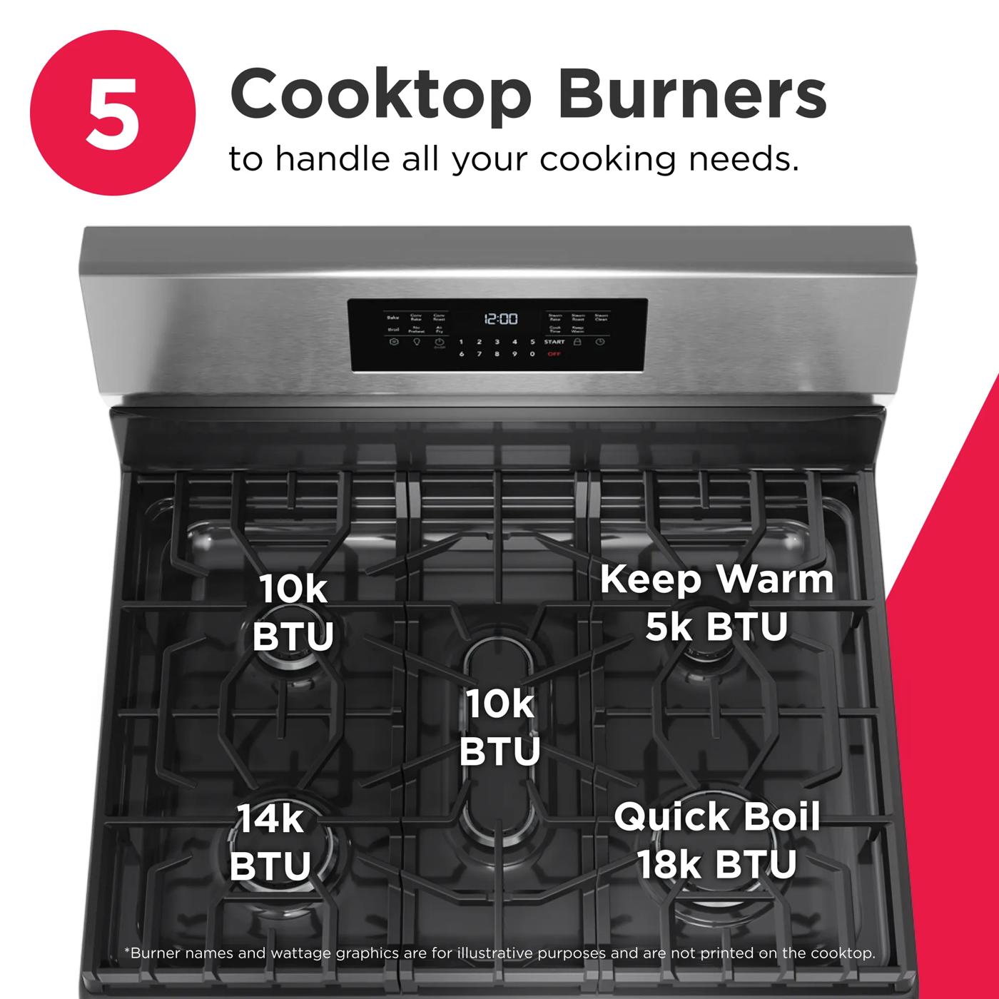 30" Rear Control Gas Range with Air Fry