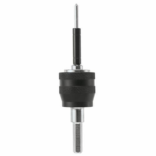 Carbide-tipped quick change mandrel designed for efficient hole cutting in power tools and home improvement tasks