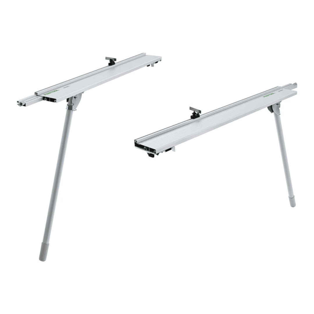 Set of two adjustable folding extensions for Kapex miter saw, ideal for saw accessories and power tool support in home improvement.
