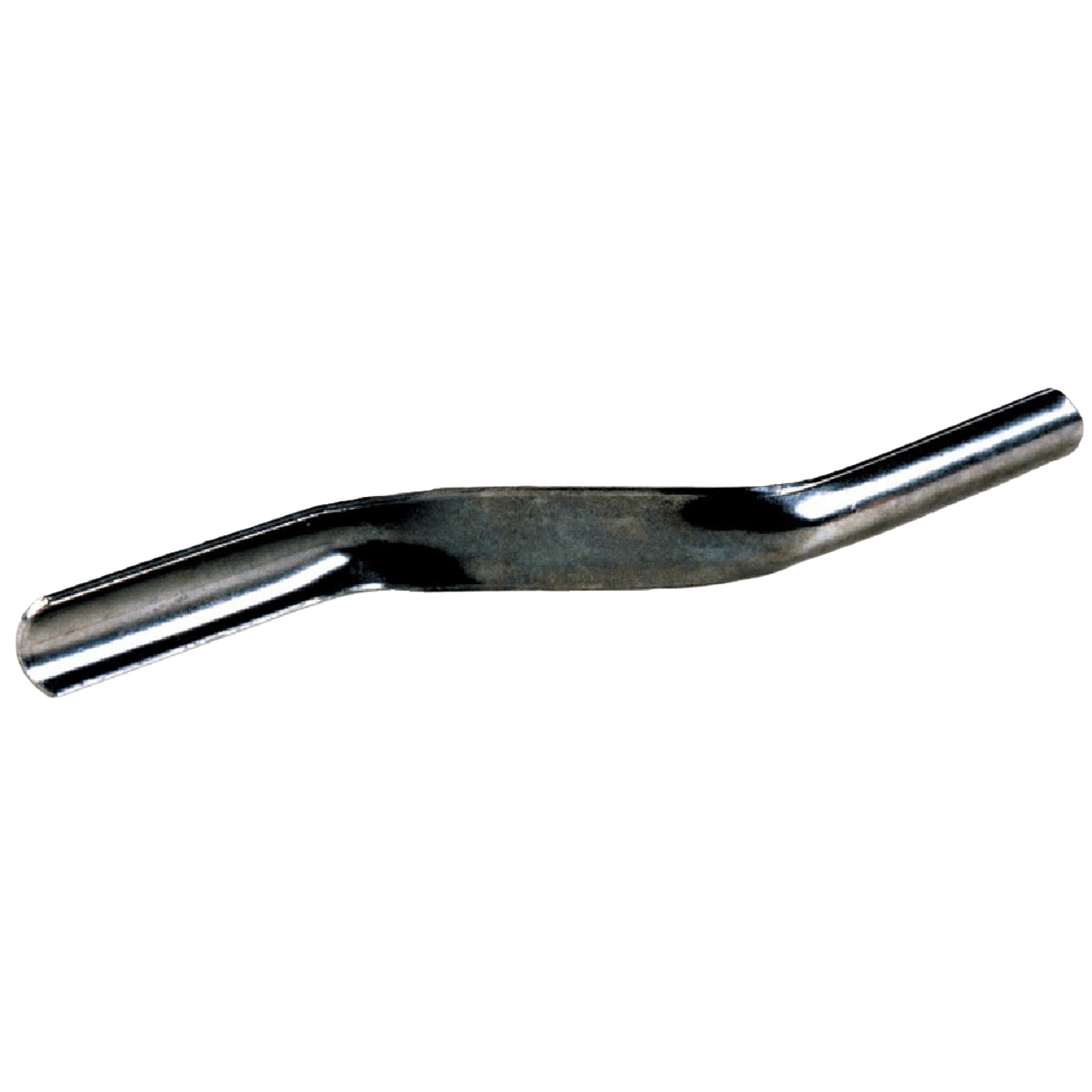 Curved metal jointer tool designed for shaping and finishing mortar joints in brickwork and masonry projects