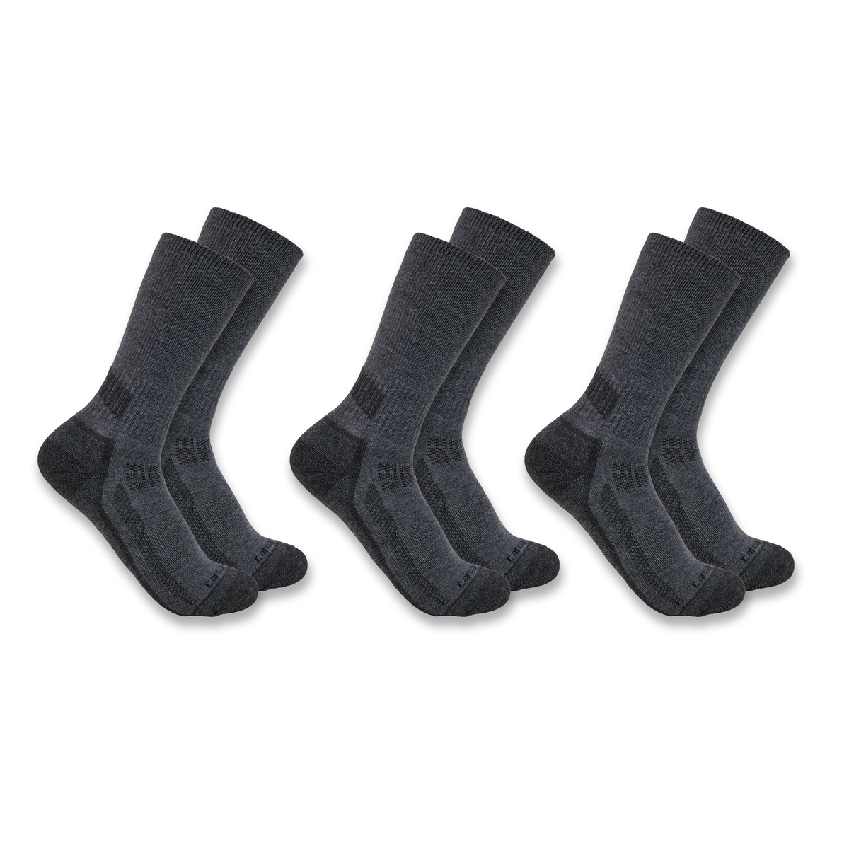 Carhartt Men's Large Force Midweight Crew Socks, 3-Pk