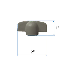 Stone-colored T-handle designed for casement or awning windows in Doors & Windows and Window Accessories collections