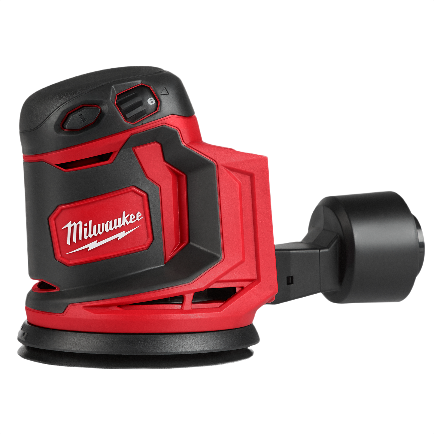 Red and black cordless random orbit sander for woodworking tools and sanding projects in home improvement collections