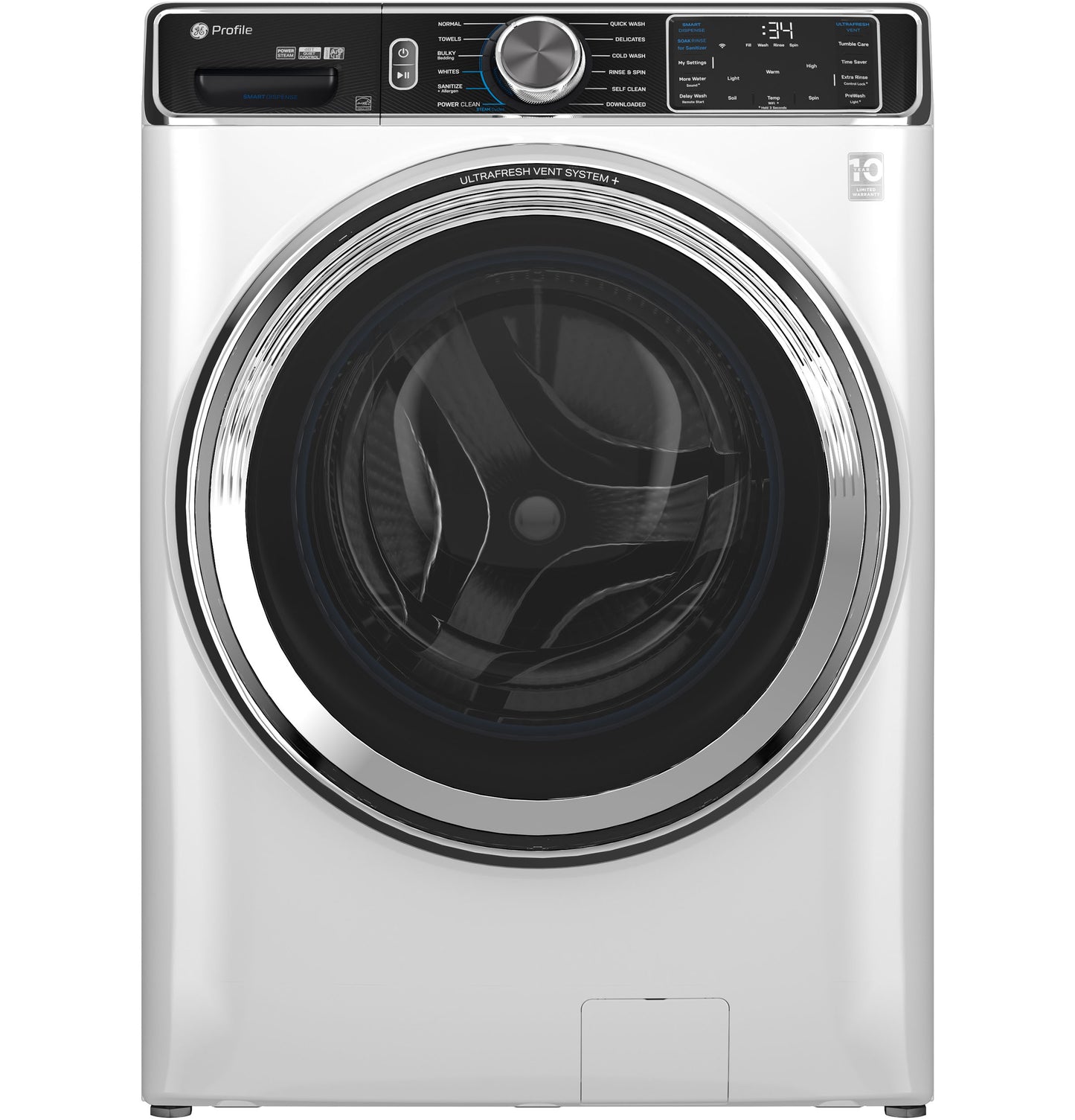 Smart front-load white washer with digital controls and UltraFresh™ Vent System from Washers & Appliances collections