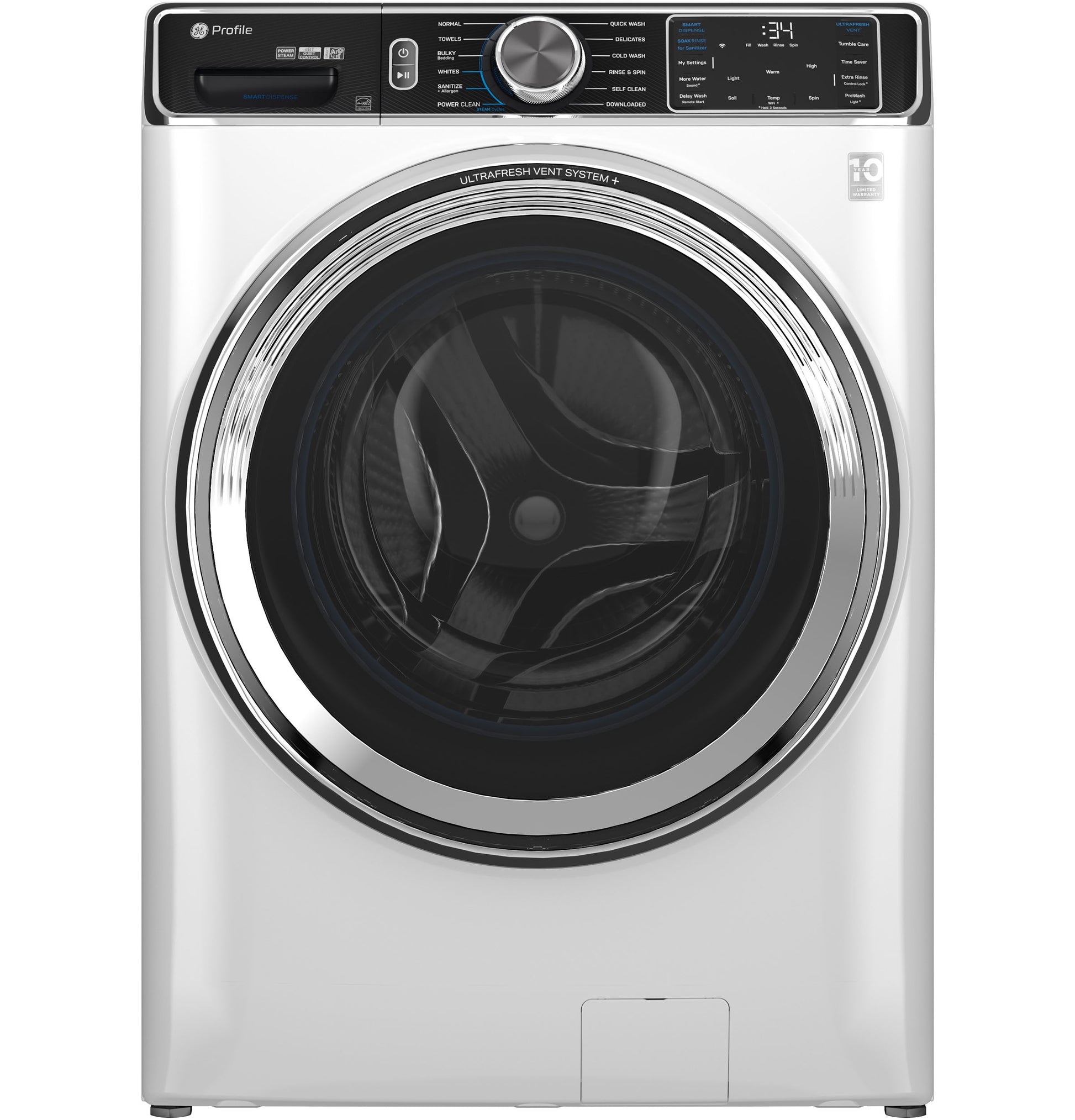 Smart front-load white washer with digital controls and UltraFresh™ Vent System from Washers & Appliances collections