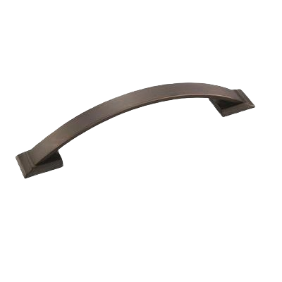 Oil-rubbed bronze cabinet pull with curved design, suitable for hardware and furniture accessories collections
