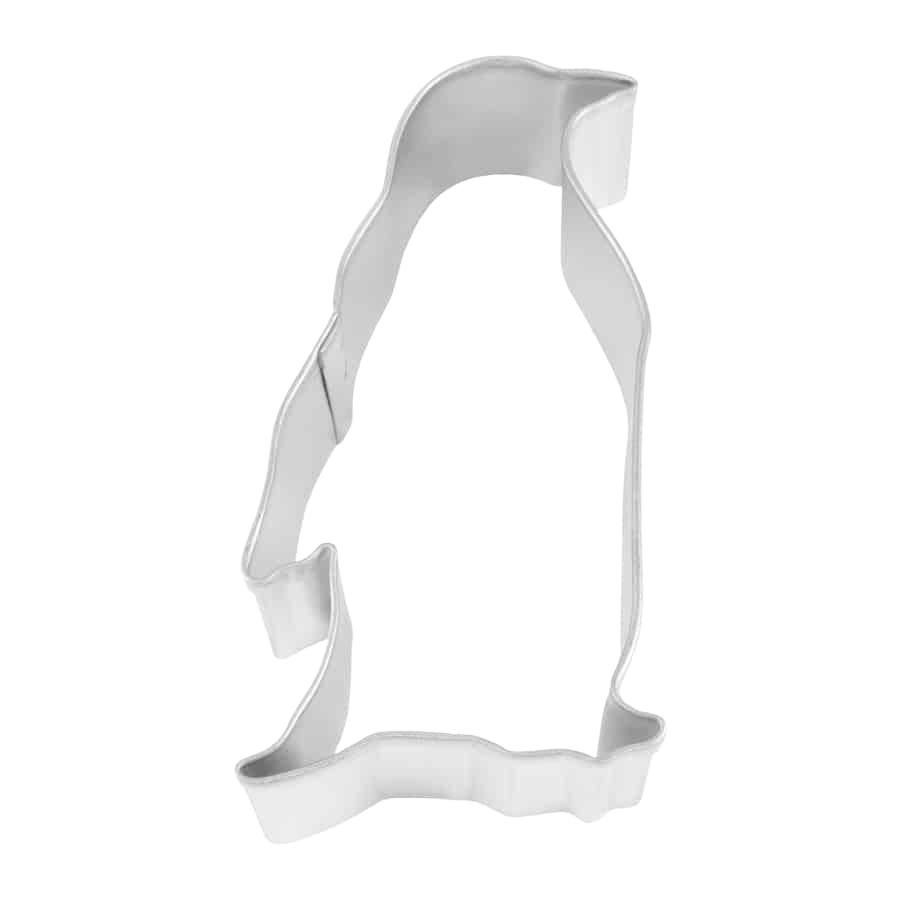 Tinplated steel penguin-shaped cookie cutter for kitchen gadgets and bakeware collections under $50.