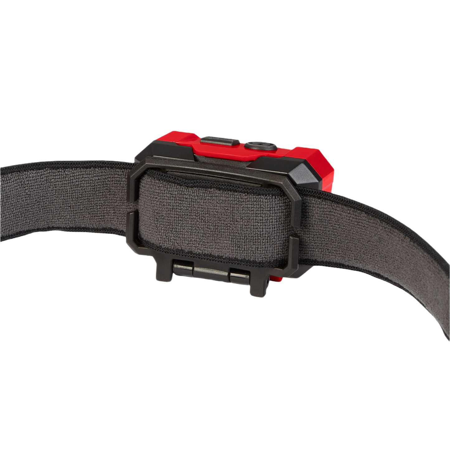 Red and black adjustable headlamp with spot and floodlight modes and elastic strap for hands-free tools and home improvement use