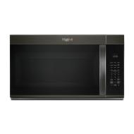 Black stainless steel over the range microwave with digital touch controls in kitchen appliances collection