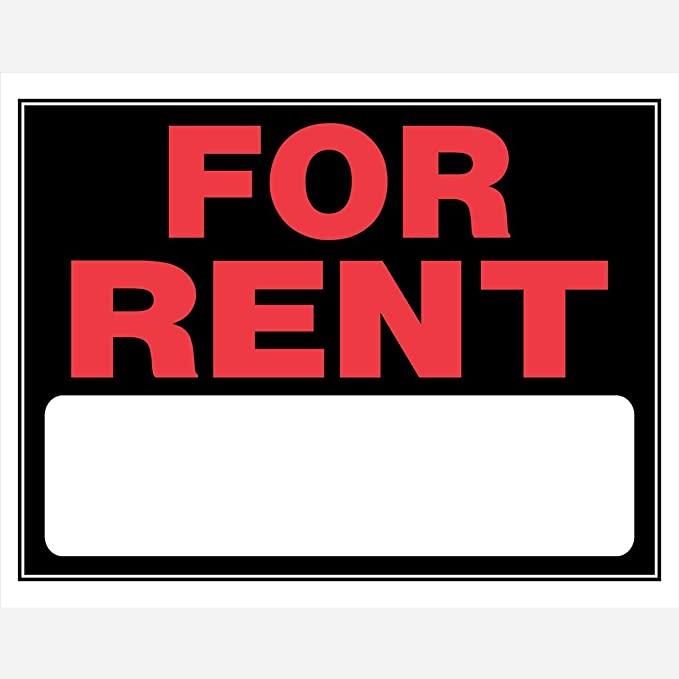Black and red For Rent sign with blank space for contact details in home improvement and hardware section under $50