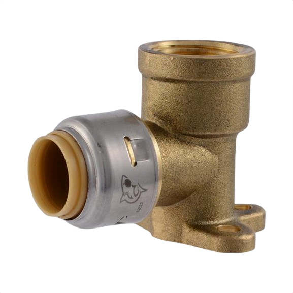 Brass and stainless steel 90-degree push-to-connect drop ear elbow fitting for plumbing and pipes & fittings collections