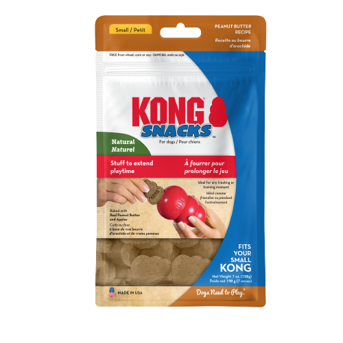 Resealable bag of small peanut butter dog biscuits designed to fit in small KONG toys for pet treats under $50 collections