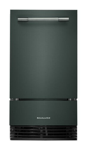 18" automatic ice maker in dark finish with stainless steel handle for KitchenAid appliances and ice maker collections