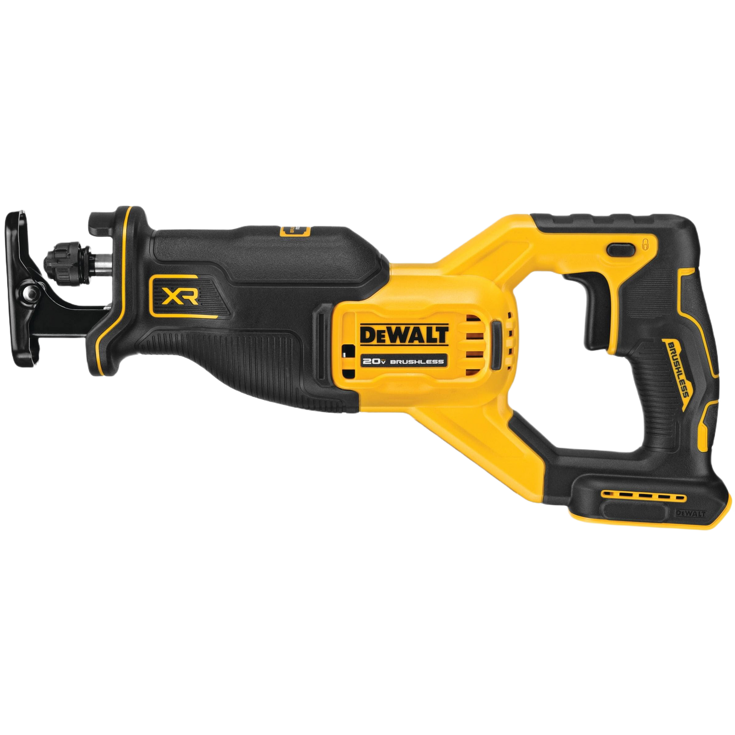 DEWALT 20V MAX XR brushless cordless reciprocating saw with ergonomic grip for precise power tool cutting tasks