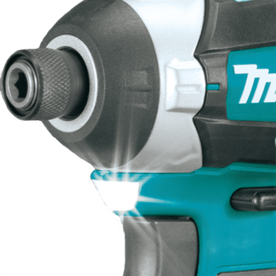 Teal and black cordless impact driver with LED work light and quick-shift 3-speed mode for tools and home improvement