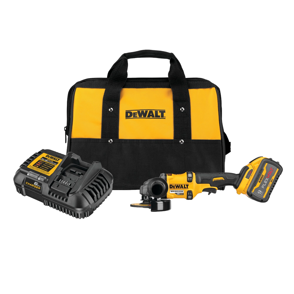 DEWALT 60V MAX* 4-1/2" - 6" Brushless Cordless Grinder With KICKBACK BRAKE™ Kit