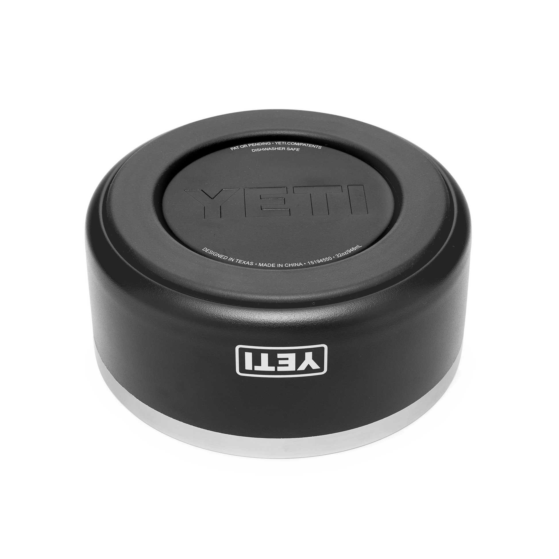 Black double-wall stainless steel dog bowl with non-insulated design from Bowls & Feeders and Pet & Animal collections