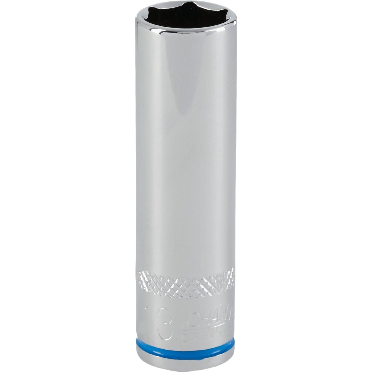 13mm 6-point deep metric socket with textured grip band for easy size identification in hand tools and sockets collections