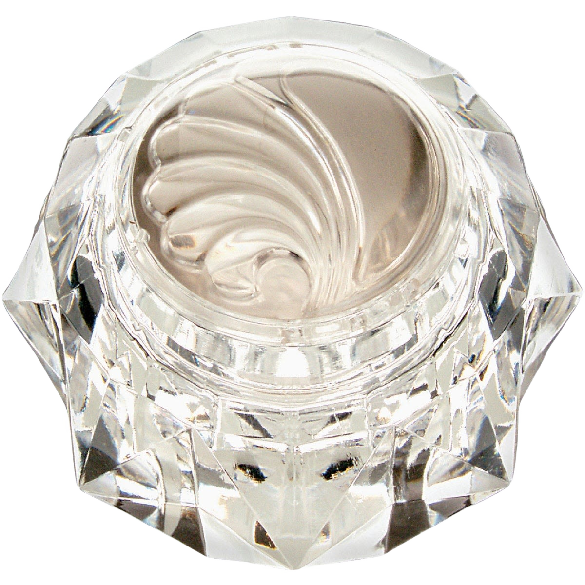 Clear acrylic replacement faucet handle with decorative swirl design for plumbing repair and home improvement projects under $50