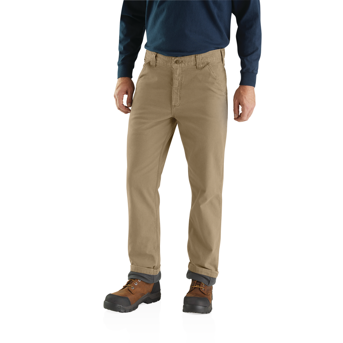 Carhartt Relaxed Straight Rigby Lined Dungaree - Dark Khaki, 40x34