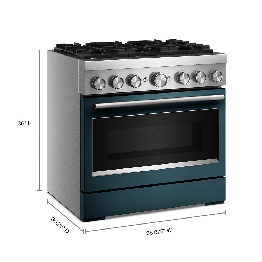 36-Inch 6 Burner Commercial-Style Dual Fuel Range with No Preheat Air Fry Mode