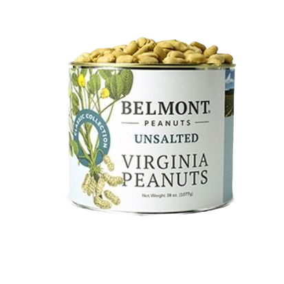 Can of unsalted Virginia peanuts with natural light brown color for Chips & Snacks and Food & Beverage collections