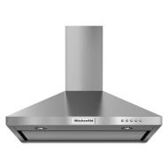 Stainless steel wall-mounted canopy hood with 3-speed controls and perimeter ventilation for kitchen airflow efficiency