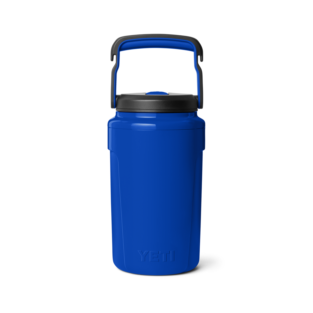 Blue half-gallon jug with black straw cap and handle, designed for outdoor hydration, from Drinkware, Tableware, and Kitchen & Kitchenware collections at Hartville Hardware