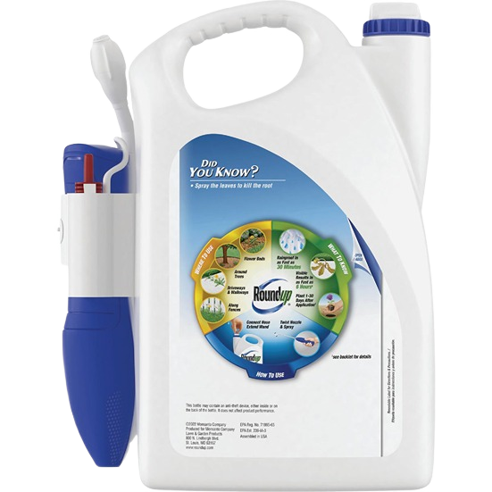 White 1-gallon weed and grass killer container with blue comfort wand for lawn care products under fifty dollars