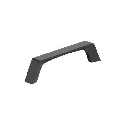 Matte black cabinet pull with 3-3/4 inch center-to-center mounting for furniture and home improvement projects