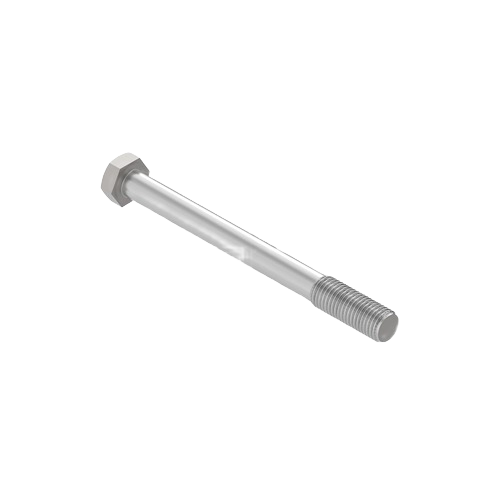 Long metal hex head screw with partially threaded shaft for tools and home improvement projects