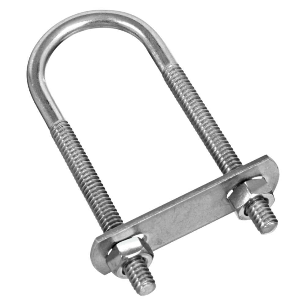 Stainless steel round U bolt with plate and hex nuts for fastening in hardware and home improvement projects under $50 collection