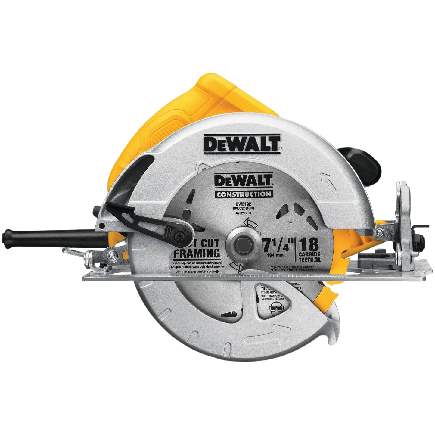Lightweight 7-1/4 inch circular saw with carbide teeth blade for precision cutting in power tools and home improvement tasks