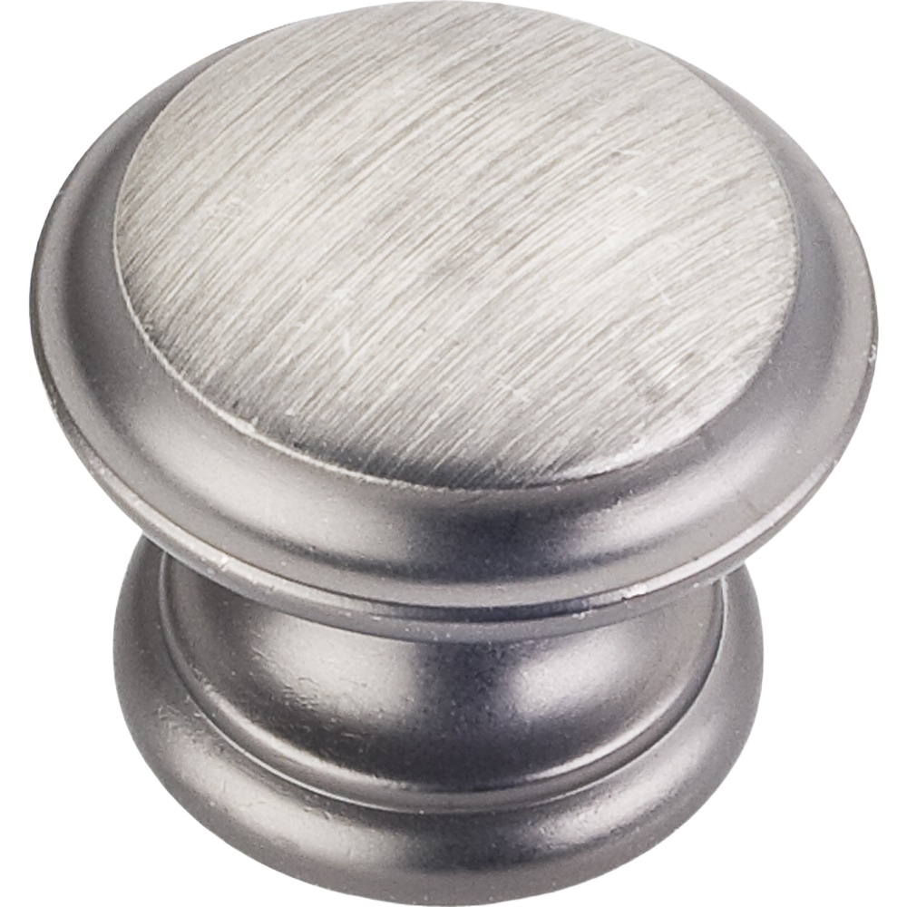 Brushed pewter cabinet knob with a classic silhouette for hardware and furniture accessories under $50 category