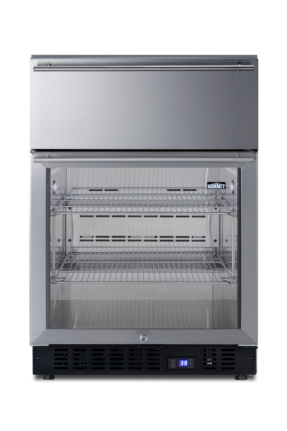 24" Wide Built-In Commercial Beverage Refrigerator With Top Drawer
